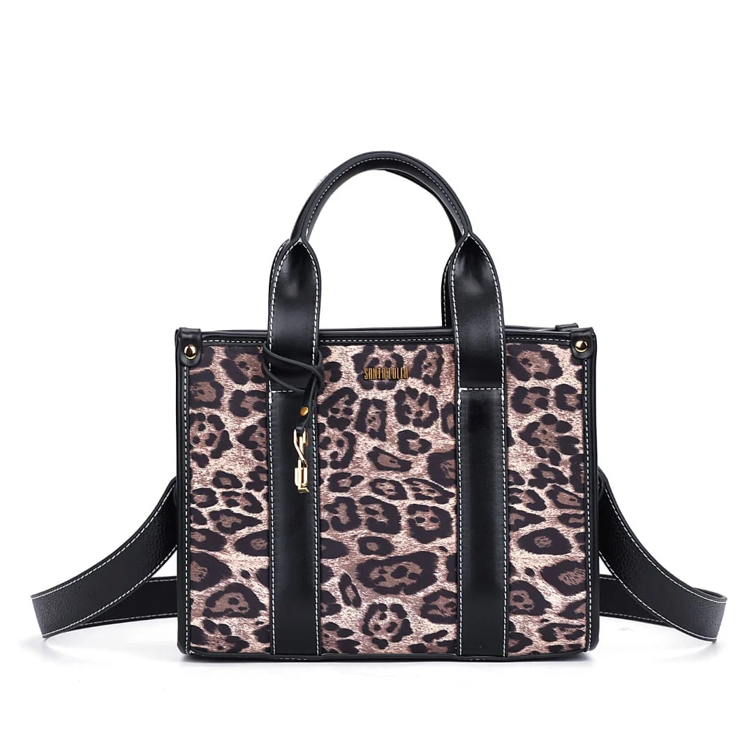 Bolsa Tote Nylon Pespontos Estampa Animal Print Onça - vista 1 de 7