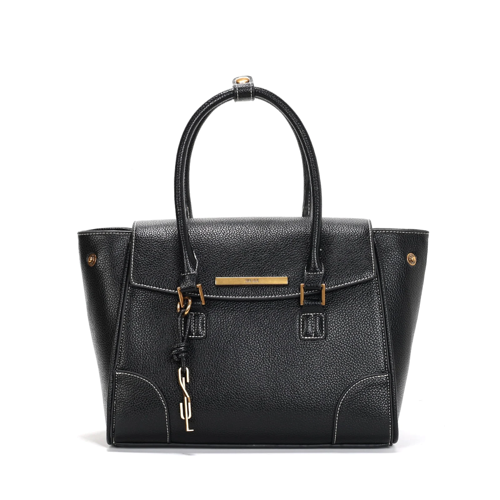 Bolsa Tote Floater Preta Pespontos Alça De Mão - vista 1 de 3