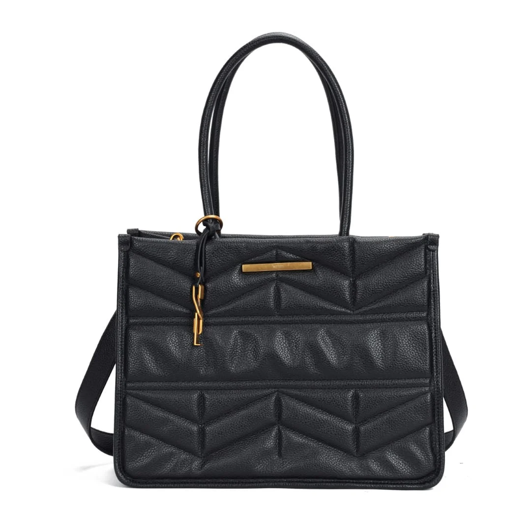Bolsa Tote Matelassê Floater Preto Alça De Mão - vista 1 de 7